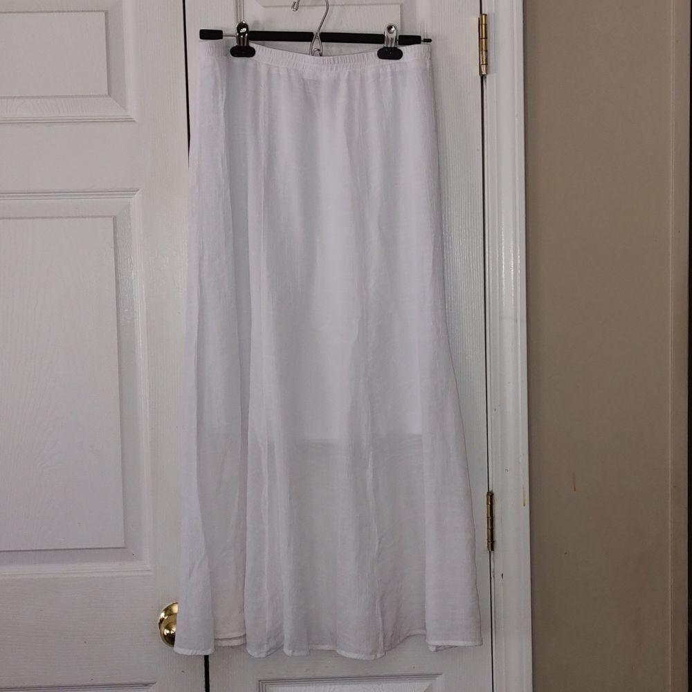 AGB white summer beach lined skirt Sz M